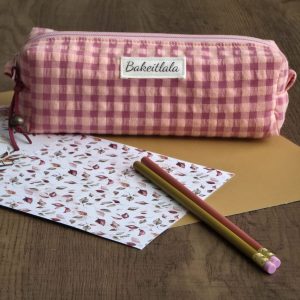 Salmon Raspberry Pastel Padded Pencil Case