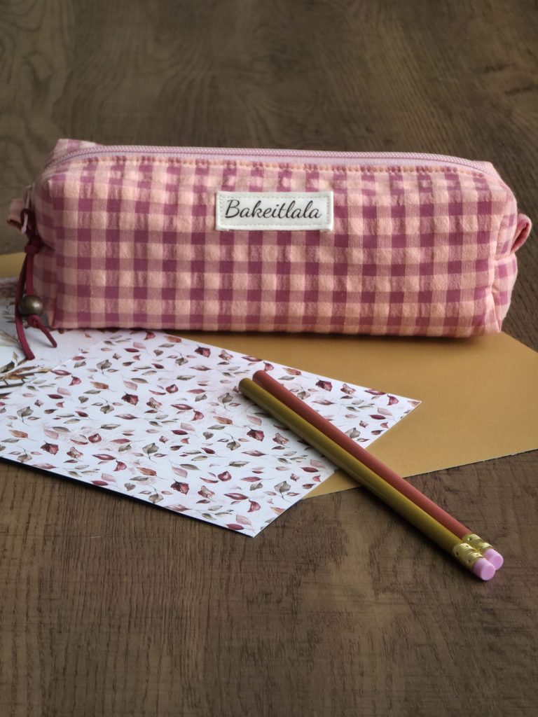 Salmon Raspberry Pastel Padded Pencil Case