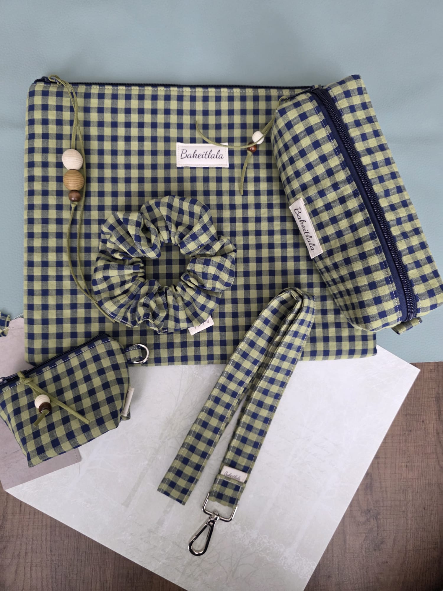 Olive & Navy Padded Pencil Case - Image 4